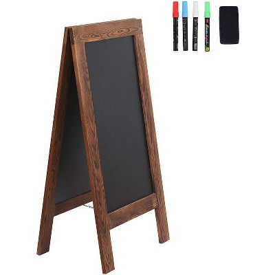LIVEVIE 40x20" Rustic A-Frame Chalkboard Sign, double-sided, magnetic, with chalk & eraser included.