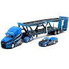 Mack Anthem Open Car Hauler Blue with Graphics and 1993 Chevrolet 454 SS Truck Blue with Graphics 1/64 Diecast Models by Maisto - 2 of 3