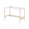 INFURNIC Desks Modern Writing Desk with White Finish and Elegant Gold Base for Stylish Workspace Organization, White, 42.5"*20.5"*30.5" - 3 of 4