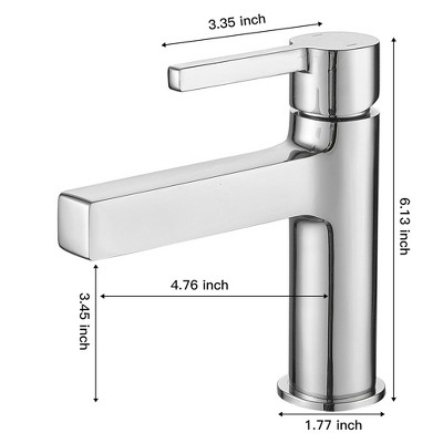 Polished Chrome Single Handle Modern Bathroom Faucet