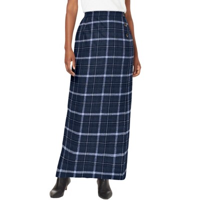 Jessica London Women's Plus Size Side-Button Wool Skirt