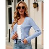 Coolmee Women's Cropped Cardigan Knit ShrugsTops V Neck Button Down Sweaters - 3 of 4