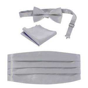 Gioberti Men's Adjustable Satin and Paisley Cummerbund Set - 1 of 2
