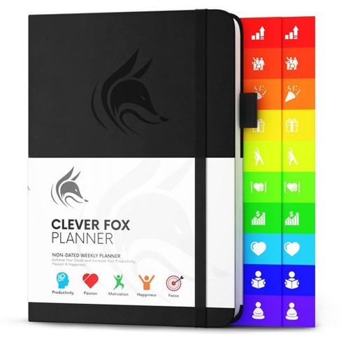 Undated Planner Weekly 8.25x5.75 Black - Clever Fox : Target