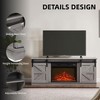 Hotraffy Modern Farmhouse TV Media Stand,with 23in  Fireplace Insert,Gray - 2 of 4