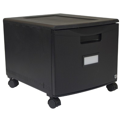 Storex 1-Drawer File Cabinet with Wheels - Black