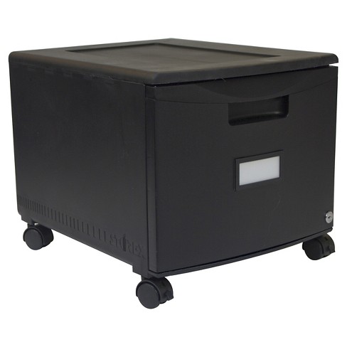 Storex 1 Drawer File Cabinet With Wheels Black Target