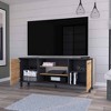 58.6 inch Wood 7 Cubby TV Stand with Reinforced Squared Metallic Legs, Multiple Shelves, and Supports TVs up to 65 inches for Living Room - 4 of 4
