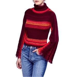Free People Womens Fringed Sleeve Pullover Sweater - 1 of 1