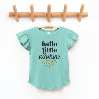 The Juniper Shop Hello Little Sunshine Toddler Flutter Sleeve Tee