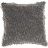 HomeRoots 22" Charcoal Cotton Throw Pillow With Fringe - 4 of 4