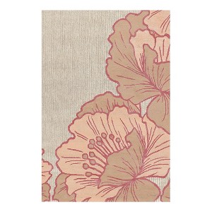 NICOLE MILLER NEW YORK Flora Grandeur Bloom Handcrafted Area Rug, Natural Wool Rug - 1 of 4