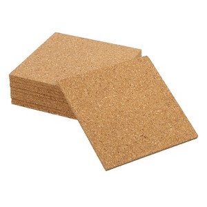 Unique Bargains Thickened Cork Self-Adhesive Kitchen Coasters for Tableware - 1 of 4