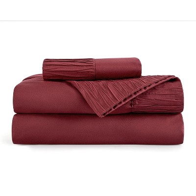 Bedsure | 3/4 Pcs Solid Embossed Soft Sheet & Pillowcase Bedding Set