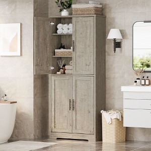 70" Tall Kitchen Pantry Cabinet, Freestanding Cupboard Storage Cabinet with Adjustable Shelves, Wooden Coffee Bar Cabinet for Living Room - 1 of 4