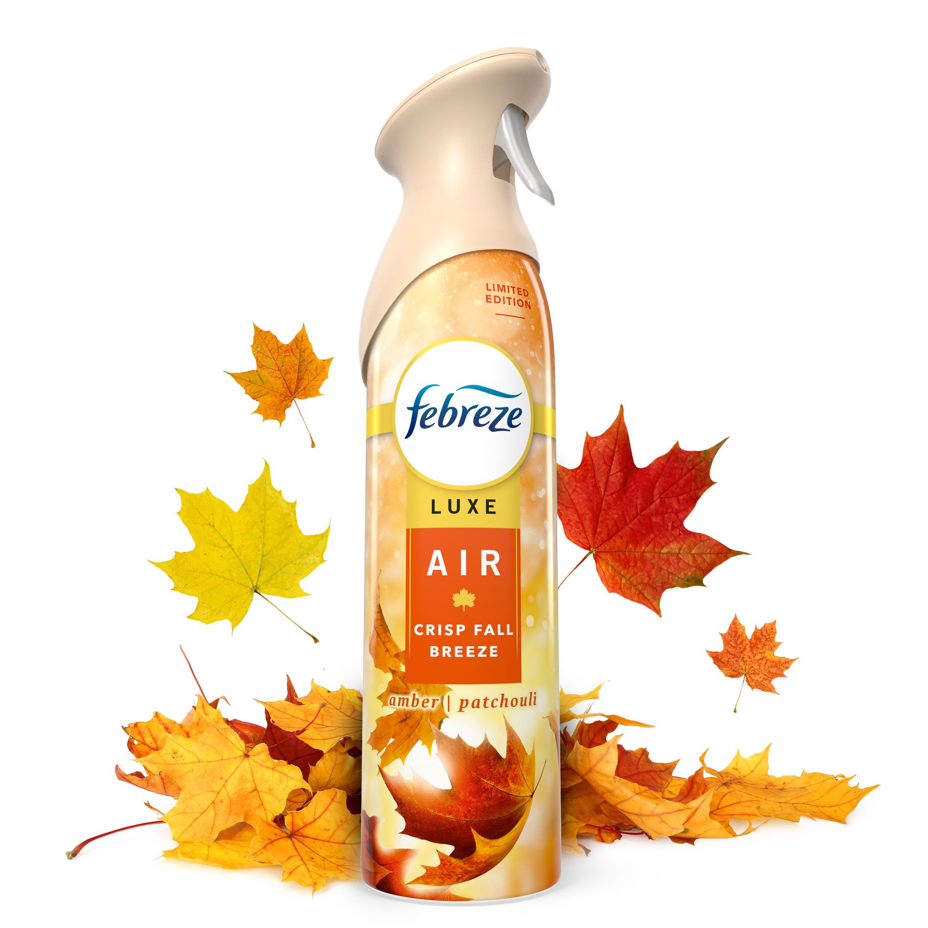 Febreze Luxe Air Freshener - Crisp Fall Breeze - 8.8oz: Phthalate-Free, Aerosol, Disposable
