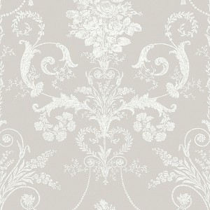 Laura Ashley Josette White and Dove Grey Wallpaper - 1 of 4