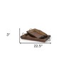HomeRoots Set of Two Brown Rectangular Wood Indoor Outdoor Serving Tray With Handles - 3 of 4