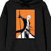 Bleach 1000 Year Blood War Ichigo Orange Background Adult Black Hooded Sweatshirt - 2 of 4