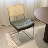 Sapphtopaz Modern Breuer Designed Dining Chairs Set of 2, Side Accent Chairs Kitchen Chairs with Rattan Back & Chrome Legs for Dining Room,Living Room - 3 of 4