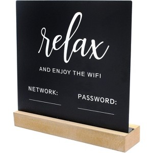 Decorae WiFi Password Sign for Home or Business; Chalkboard Style Metal Freestanding Sign - 1 of 4
