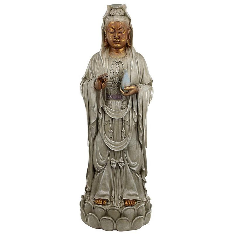 Design Toscano Goddess Guan Yin Standing on a Lotus Statue, 2 of 8