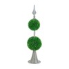 Maggift Artificial Plant Artificial Two Tiered Boxwood Sphere Topiary on Metal Spire for Indoor Walkway Entryway Decor Real Touch, Green, 7"*7"*26.5" - 2 of 4