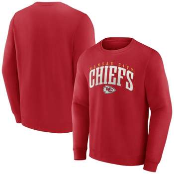 NFL Kansas City Chiefs Men's Varsity Letter Long Sleeve Crew Fleece Sweatshirt