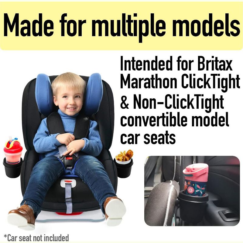 IMPRESA 2 Pack Car Seat Cup Holder, Intended for Britax ClickTight & Non-ClickTight Convertible Car Seats, Car Seat Cup Holders for Child Car Seat, 2 of 8