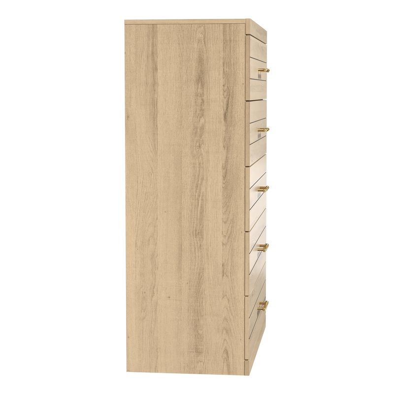 Galano Pebbless 5 Drawers Oslo Oak 30.7  in. Wide Teen Chest of Drawer, 5 of 17