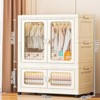 Stackable Storage Dog Closet with Lid for Living Room，Collapsible Storage Bins with Wheels,2 Tier Wardrobe Closet with Transparent Doors - 3 of 4