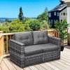 Resenkos 2 Pieces Patio Wicker Corner Sofa Set, Outdoor Sectional Furniture, - 3 of 4