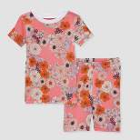Burt's Bees Baby® Toddler Girls' 2pc Cottage Floral Organic Cotton Snug Fit Pajama Set - Pink