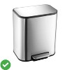 Trash Can with Lid 5.3 Gallon Stainless Steel Garbage Bin for Kitchen Rectangular Trash Can with Step-On Pedal - 2 of 4