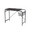 HomeRoots 39" Brown and Black Wood and Metal H-Shape Computer Desk - 4 of 4