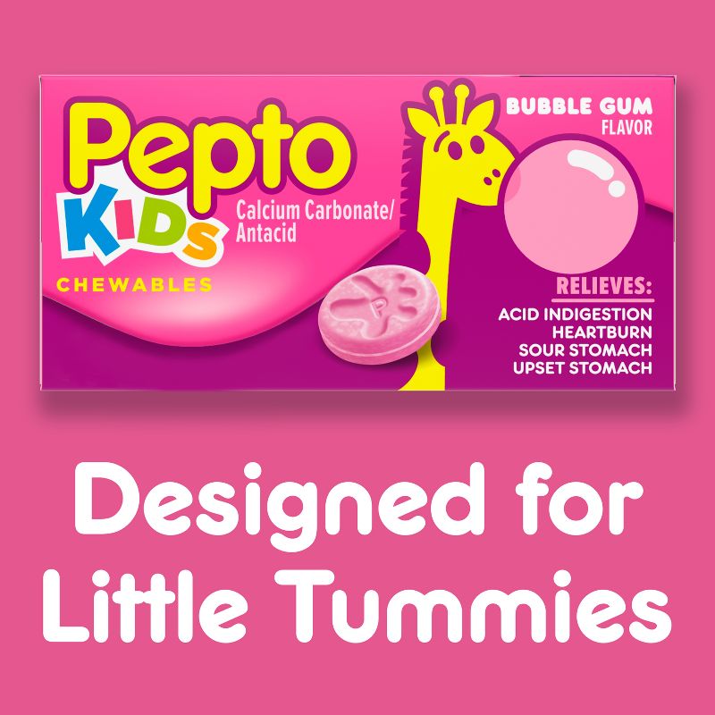 Pepto-Bismol Children&#39;s Antacid Chewable Tablets - Bubble Gum - 24ct, 3 of 14