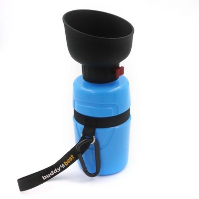 Buddy's Best 21oz Upgraded Dog Water Bottle - Collapsible Bowl for Travel