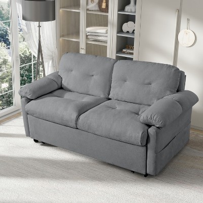 NicBex Queen Size Convertible Sofa Bed Loveseat Couch with Thicked Cushions & Side Storage,Color Blocking Sleeper Sofa for Living Room,Bedroom