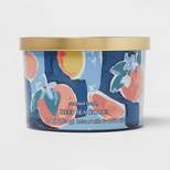 15oz Lidded Glass Jar 3-Wick Candle Abstract Orange Print Deep Sea Citrus - Opalhouse™
