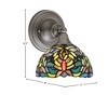 Toltec Lighting Any 1 - Light Sconce in  Brushed Nickel with 7" Kaleidoscope Art Glass Shade - 2 of 2