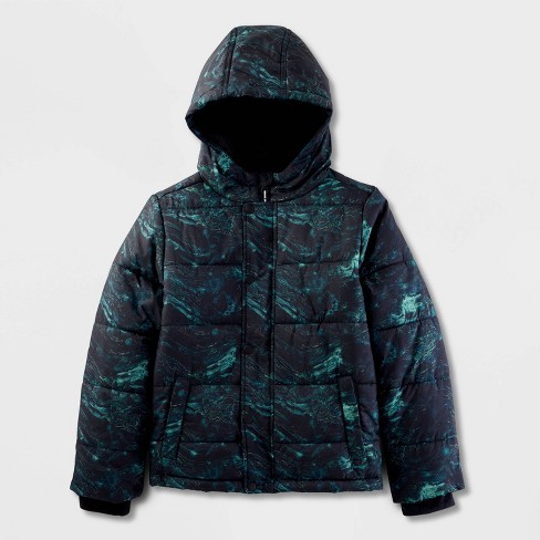 Kids Abstract Heavyweight Puffer Jacket Cat Jack Black Target