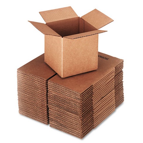 Universal Cubed Fixed-depth Corrugated Shipping Boxes, Regular 