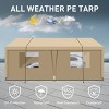 Coolbibila 10'×20' Carport, Heavy Duty Portable Car Tent, Storage Sheds Outdoor - 2 of 4
