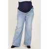 Pinkblush Blue Vintage Wash Wide Leg Maternity Plus Jeans - 3 of 3