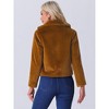 INSPIRE CHIC Women's Autumn Winter Cropped Notch Lapel Faux Fur Fluffy Jacket - 4 of 4