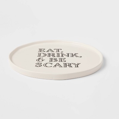 12" Stoneware Eat, Drink and Be Scary Serving Platter - Threshold™