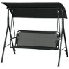 PAGED Swing Chair Outdoor, 3-Person Porch Swing Bench with Stand & Adjustable Canopy, Armrests, Steel Frame for Outdoor, Garden - 4 of 4