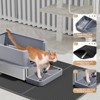 Stainless Steel Cat Litter Box with Lid, Extra Large Metal Kitty Litter Box with Scoop, Litter Mat - image 4 of 4