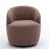 Homy Casa 360° Swivel Accent Chair with Curved Backrest for Living Room or Bedroom, Coffee Brown - 4 of 4