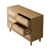 Modern Rattan Dresser With 6 Drawers Wooden Storage Chest Dresser Closet Organizers,abstract,black,43.31in,3.61ft - 3 of 4